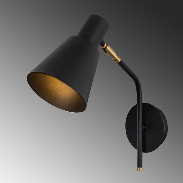 Lampada da parete nera/dorata ø 15 cm Kem – Opviq lights