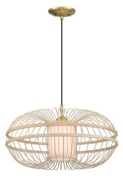Westinghouse 61255 - Lampadario a sospensione con filo TULCEA 1xE27/60W/230V bambù