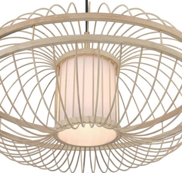 Westinghouse 61255 - Lampadario a sospensione con filo TULCEA 1xE27/60W/230V bambù