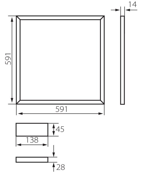 Kanlux 26771 - LED cornice da incasso AVAR LED/40W/230V 6000K 59x59 cm