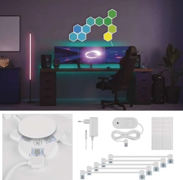 SET 10x RGBIC Pannello dimmerabile LED/1,9W/230V Wi-Fi Tuya