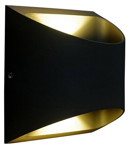 Eco-Light Applique da esterno a LED Dodd, nero, alluminio, semicircolare
