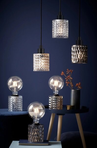 Nordlux - Lampadario a sospensione con filo HOLLYWOOD 1xE27/60W/230V fumé