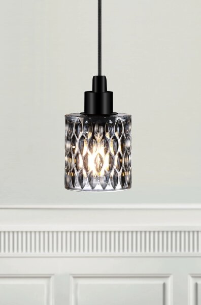 Nordlux - Lampadario a sospensione con filo HOLLYWOOD 1xE27/60W/230V fumé
