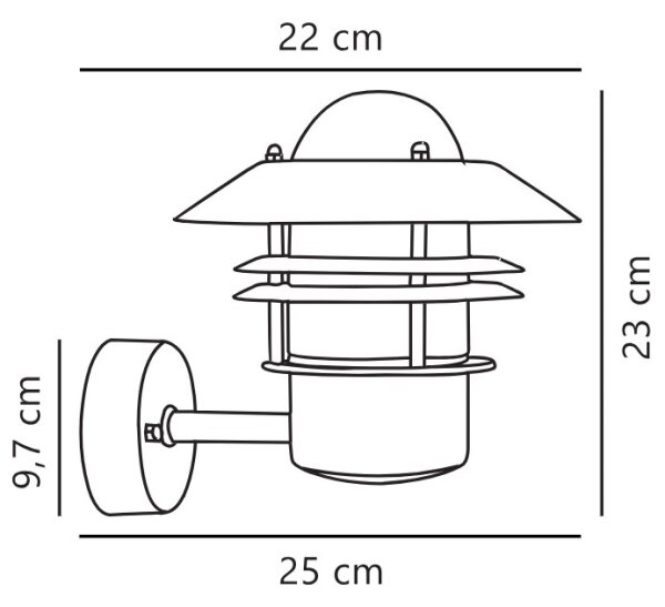 Nordlux - Applique da esterno BLOKHUS 1xE27/60W/230V IP54 rame