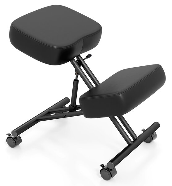 Costway Sedia ergonomica regolabile in altezza per inginocchiarsi, Sedia ergonomica con sedile angolato Nero