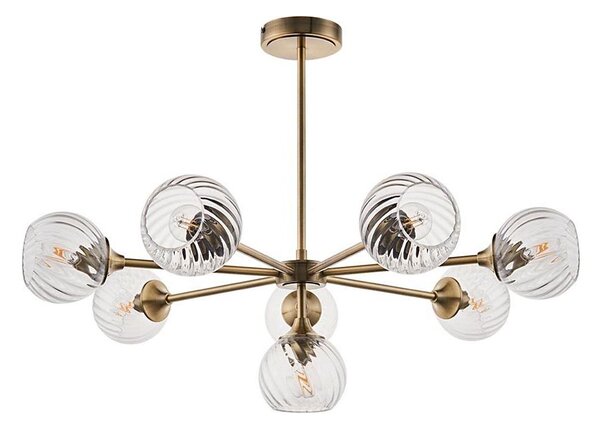 Endon 103172 - Lampadario a sospensione con supporto rigido ALLEGRA 8xE14/7W/230V ottone/limpido