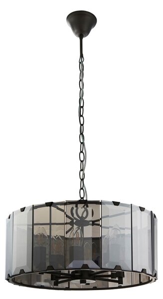 Endon 61294 - Lampadario a sospensione con catena CLOONEY 8xE14/40W/230V nero/fumé