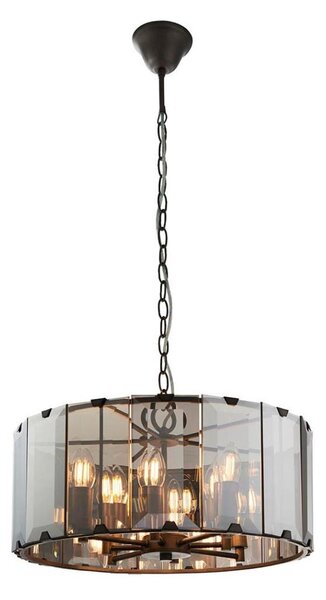 Endon 61294 - Lampadario a sospensione con catena CLOONEY 8xE14/40W/230V nero/fumé