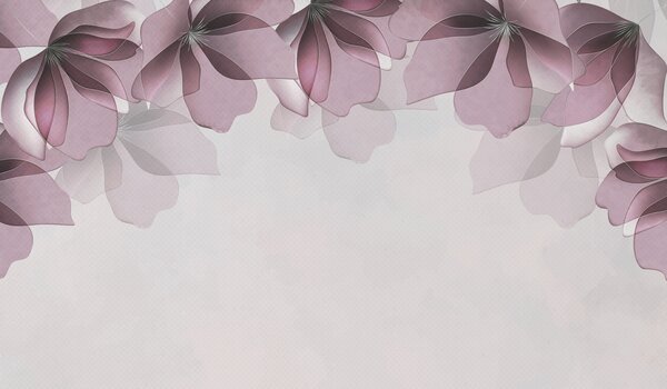 Carta da parati grandi fiori rosa traslucidi, Carta da parati Floreale, w08041 : Uwalls.it