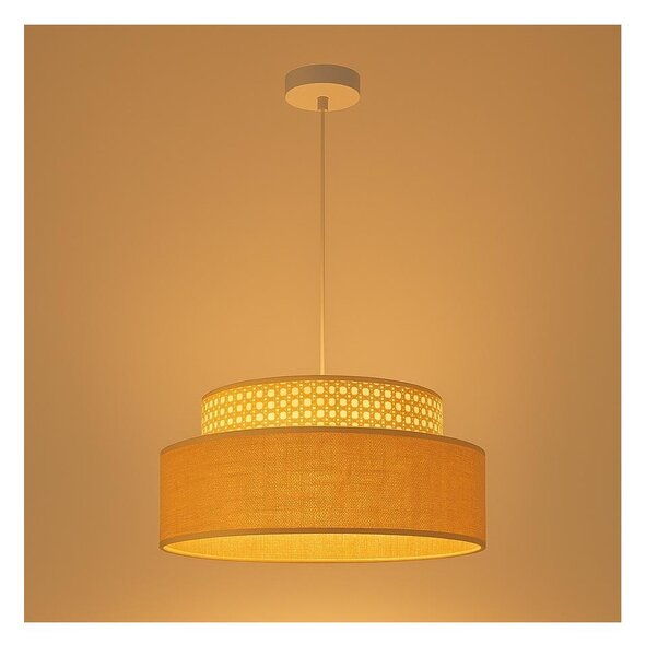 Lampadario a sospensione con filo BOHO 1xE27/60W/230V diametro 40 cm rattan