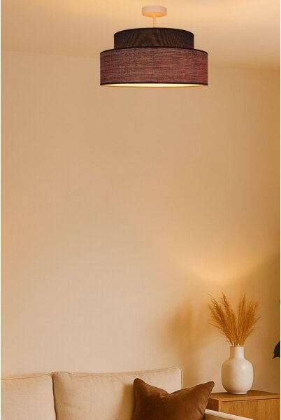 Lampadario a plafone GRACE 1xE27/60W/230V diametro 40 cm marrone/beige