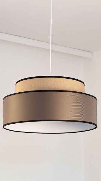 Lampadario a sospensione con filo GRACE 1xE27/60W/230V diametro 40 cm beige/marrone