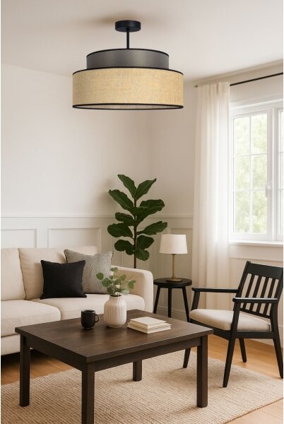 Lampadario a plafone BOHO 1xE27/60W/230V diametro 40 cm marrone/beige