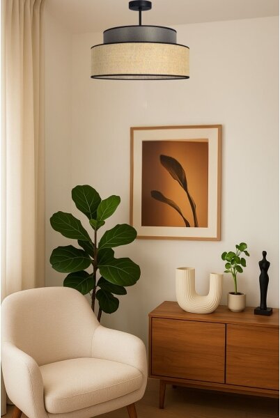 Lampadario a plafone BOHO 1xE27/60W/230V diametro 40 cm marrone/beige