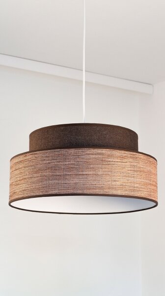 Lampadario a sospensione con filo GRACE 1xE27/60W/230V diametro 40 cm marrone/beige