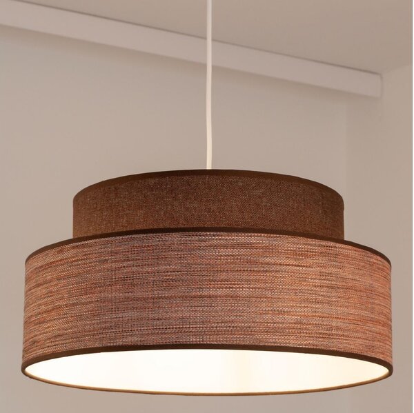 Lampadario a sospensione con filo GRACE 1xE27/60W/230V diametro 40 cm marrone/beige