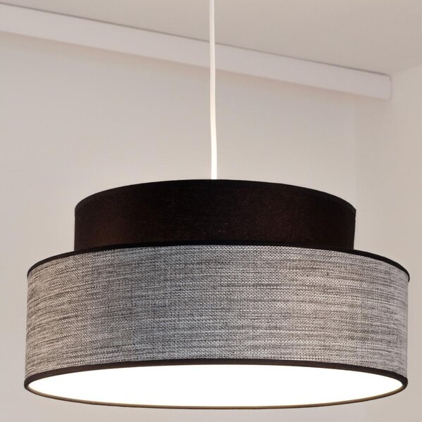 Lampadario a sospensione con filo GRACE 1xE27/60W/230V diametro 40 cm nero/grigio