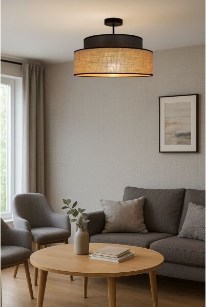Lampadario a plafone BOHO 1xE27/60W/230V diametro 40 cm marrone/beige