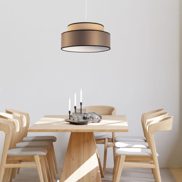 Lampadario a sospensione con filo GRACE 1xE27/60W/230V diametro 40 cm beige/marrone