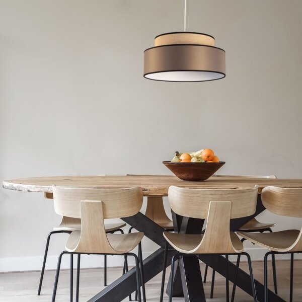Lampadario a sospensione con filo GRACE 1xE27/60W/230V diametro 40 cm beige/marrone