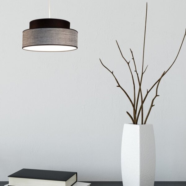 Lampadario a sospensione con filo GRACE 1xE27/60W/230V diametro 40 cm nero/grigio