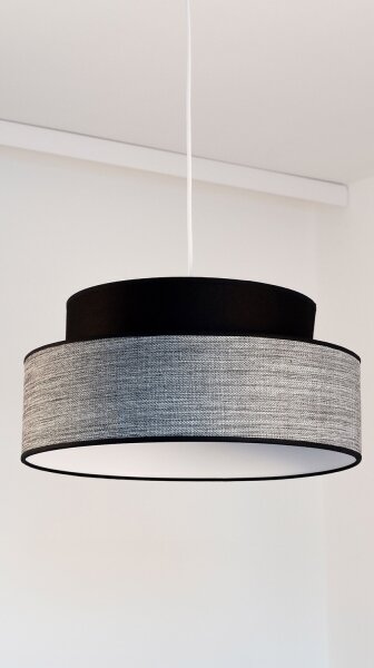 Lampadario a sospensione con filo GRACE 1xE27/60W/230V diametro 40 cm nero/grigio