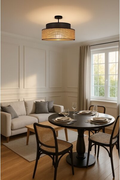 Lampadario a plafone BOHO 1xE27/60W/230V diametro 40 cm marrone/beige