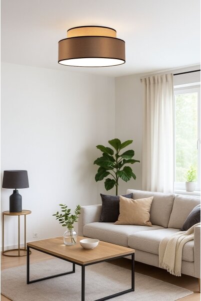 Plafoniera GRACE 1xE27/60W/230V diametro 40 cm beige/marrone