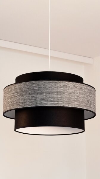 Lampadario a sospensione con filo GRACE 1xE27/60W/230V diametro 40 cm nero/grigio