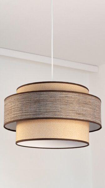 Lampadario a sospensione con filo GRACE 1xE27/60W/230V diametro 40 cm beige/marrone