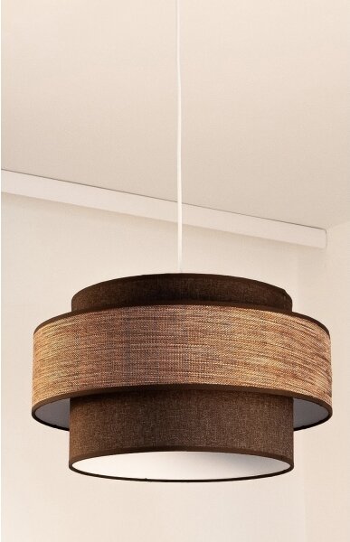 Lampadario a sospensione con filo GRACE 1xE27/60W/230V diametro 40 cm marrone/beige