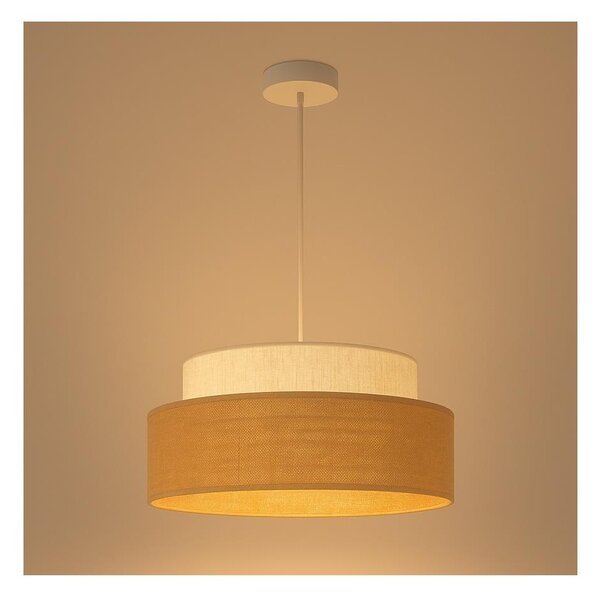 Lampadario a sospensione con filo BOHO 1xE27/60W/230V diametro 40 cm color crema/beige