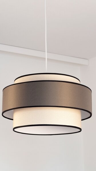 Lampadario a sospensione con filo GRACE 1xE27/60W/230V diametro 40 cm color crema/marrone