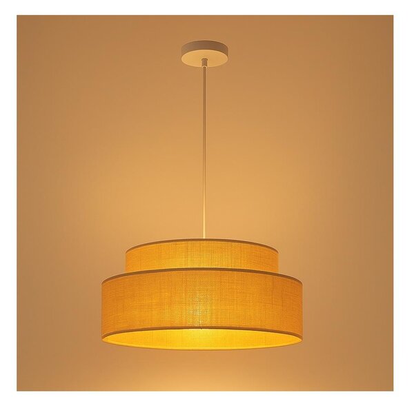 Lampadario a sospensione con filo BOHO 1xE27/60W/230V diametro 40 cm beige