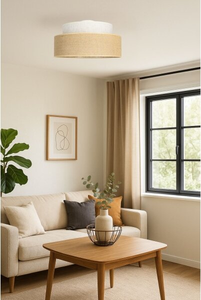 Plafoniera BOHO 1xE27/60W/230V diametro 40 cm color crema/beige