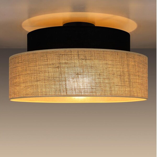 Plafoniera BOHO 1xE27/60W/230V diametro 40 cm nero/beige