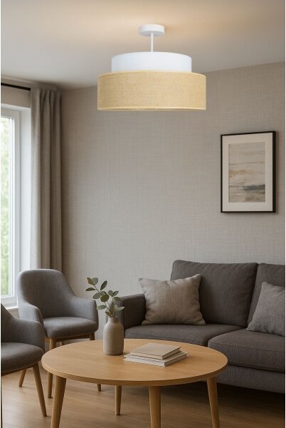 Lampadario a plafone BOHO 1xE27/60W/230V diametro 40 cm color crema/beige
