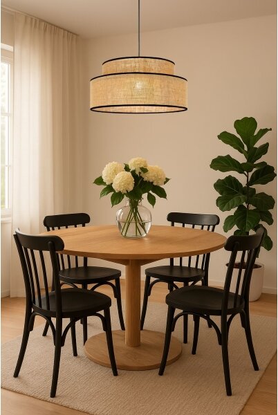 Lampadario a sospensione con filo BOHO 1xE27/60W/230V diametro 40 cm beige