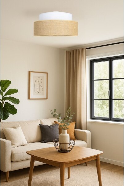 Plafoniera BOHO 1xE27/60W/230V diametro 40 cm bianco/beige