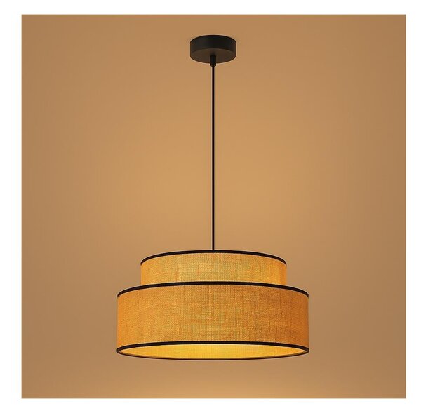 Lampadario a sospensione con filo BOHO 1xE27/60W/230V diametro 40 cm beige