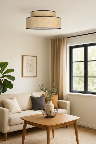 Plafoniera BOHO 1xE27/60W/230V diametro 40 cm beige