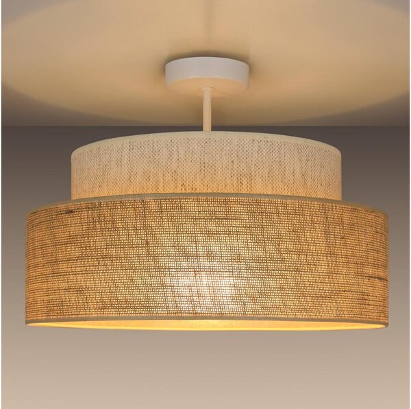 Lampadario a plafone BOHO 1xE27/60W/230V diametro 40 cm color crema/beige