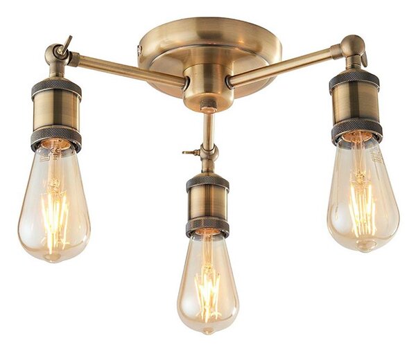 Endon 97243 - Faretto HAL 3xE27/10W/230V ottone