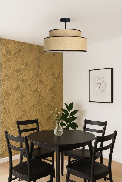 Lampadario a plafone BOHO 1xE27/60W/230V diametro 40 cm beige