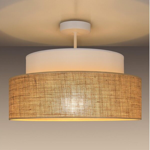 Lampadario a plafone BOHO 1xE27/60W/230V diametro 40 cm bianco/beige