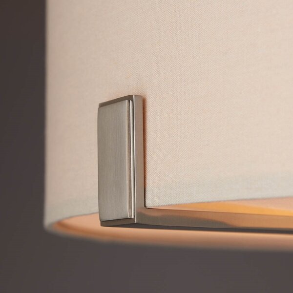 Endon 95834 - Lampadario a sospensione con supporto rigido HAYFIELD 3xE27/40W/230V cromo opaco/beige