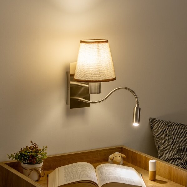 Brilagi - Applique a LED NUBILA 1xE27/25W/230V + LED/3W cromo/marrone