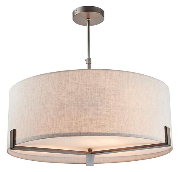 Endon 72635 - Lampadario a sospensione con supporto rigido HAYFIELD 3xE27/40W/230V cromo opaco/grigio