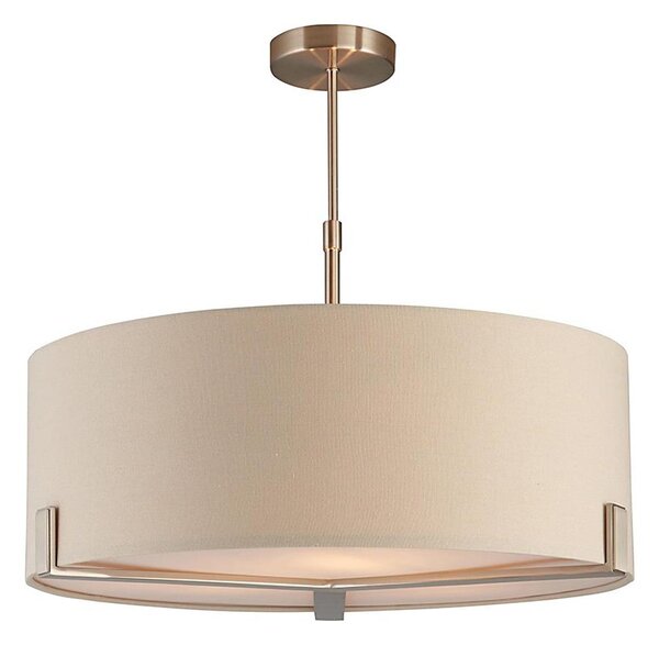 Endon 95834 - Lampadario a sospensione con supporto rigido HAYFIELD 3xE27/40W/230V cromo opaco/beige